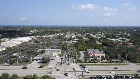 hobe sound, florida us1 intersection 4k aerial