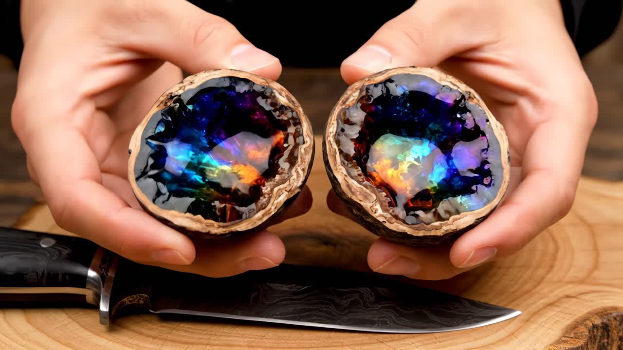 Cutting Black Garlic