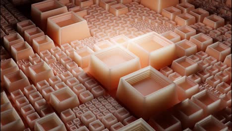 abstract geometric pattern with 3d cubes and light