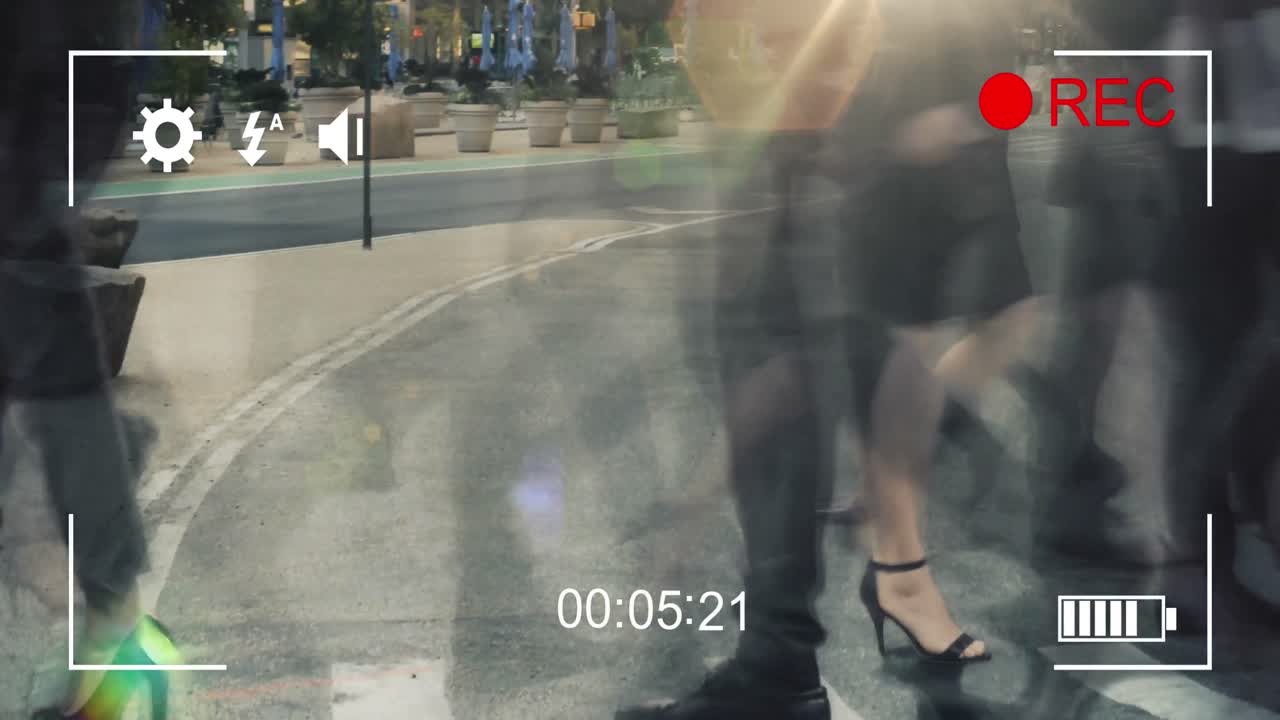 디지털 카메라 4k에서 빠른 움직임으로 통근자를 촬영