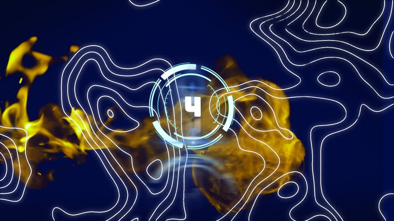 animación del escaneo del alcance sobre líneas blancas sobre fondo azul