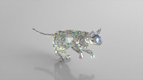 3d rendered iridescent polygonal cat