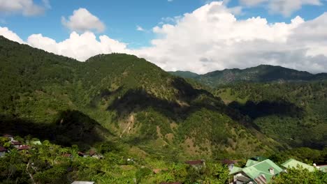 aerial footage of mountains and clouds in tetepan, sagada, mountain province, philippines using dji mini 2