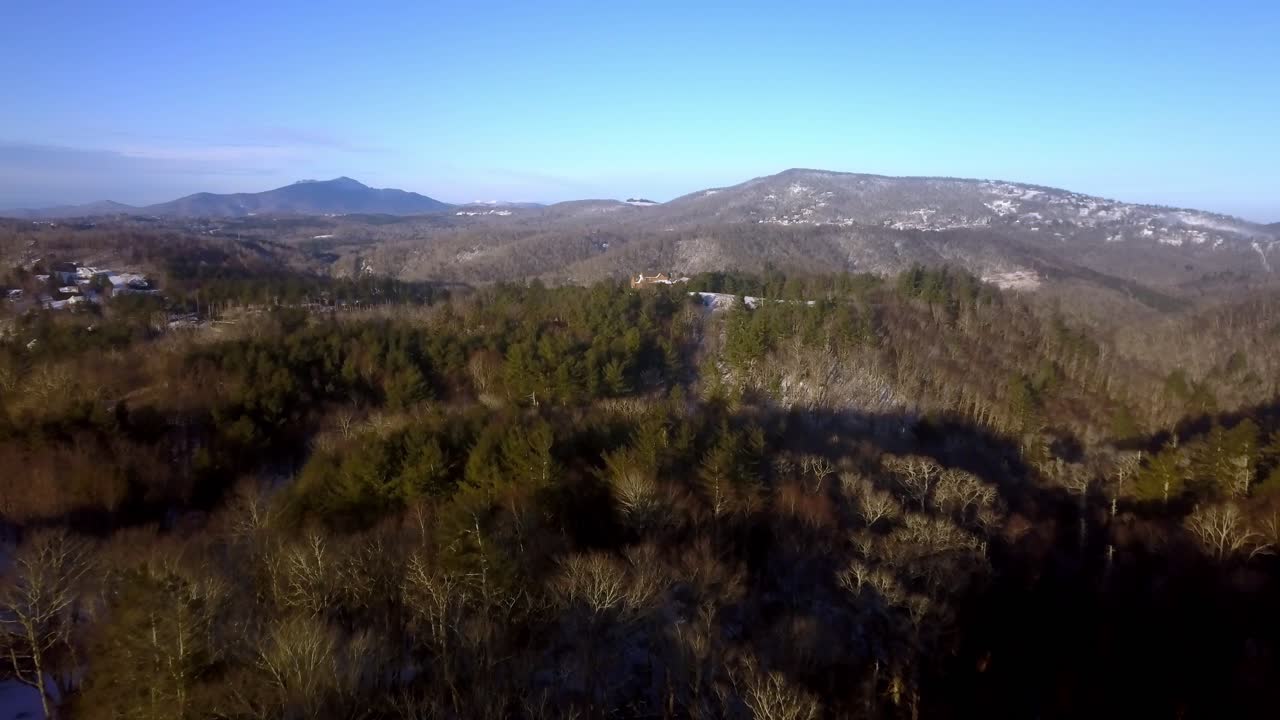 Aerial Push, Watauga County North Carolina with Grandfather Mountain in Background
