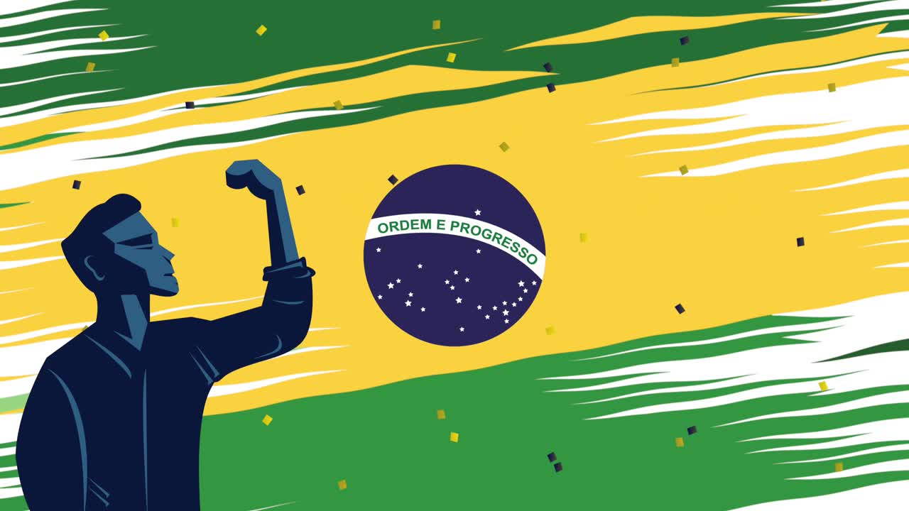 celebración del día de la independencia de brasil con hombre fuerte