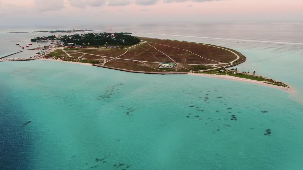 thulusdhoo island maldives from above shot by drone
