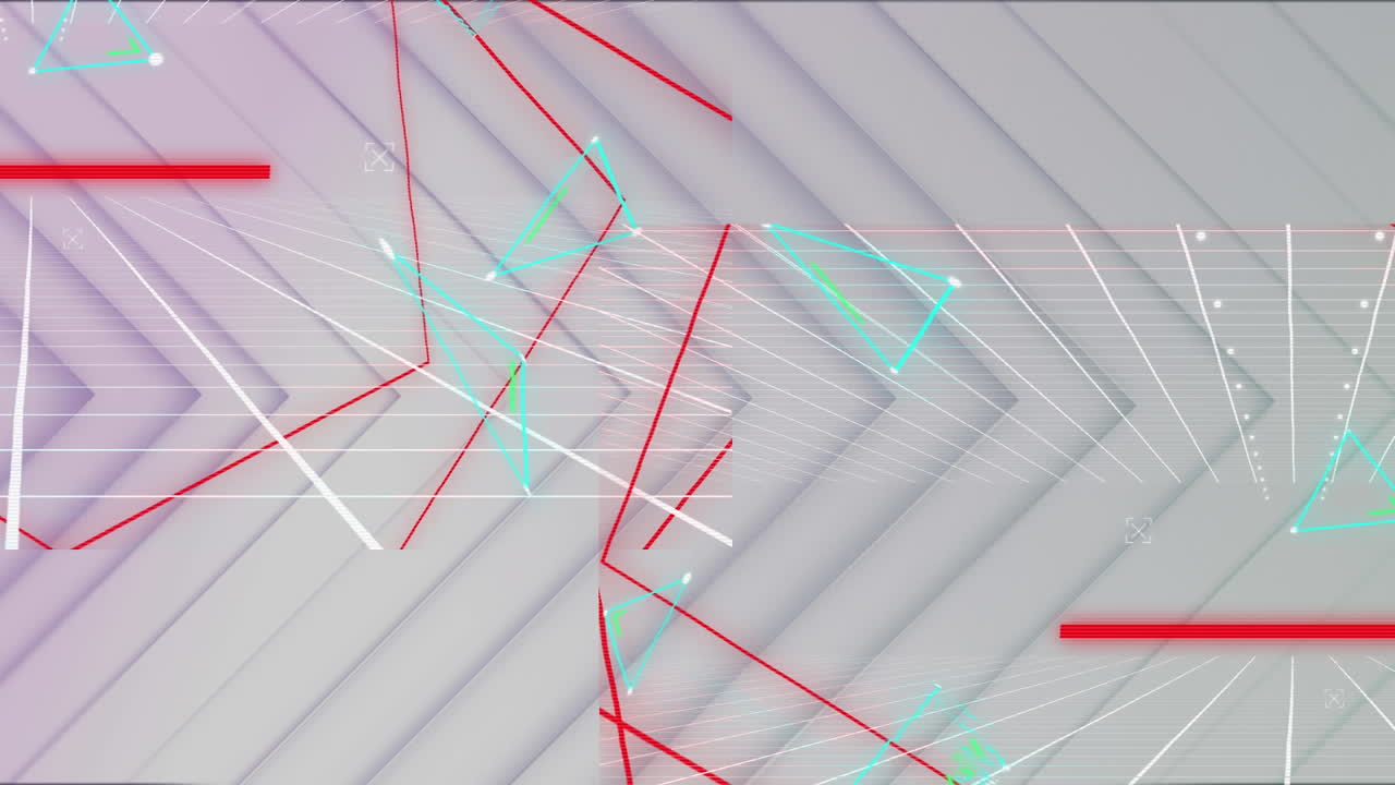 ⁇ 색 배경 위에 다채로운 기하학적 모양의 애니메이션