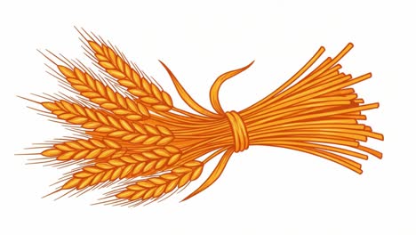 A Beautifully Rendered Illustration of a Bundle of Wheat, Showcasing the Golden Hues and Textures of Grain in a Captivating Artistic Style