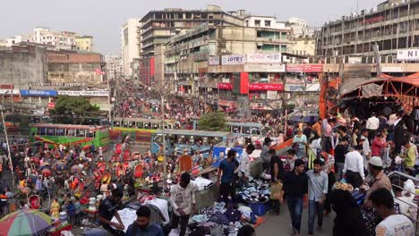 busy street market in dhaka, bangladesh