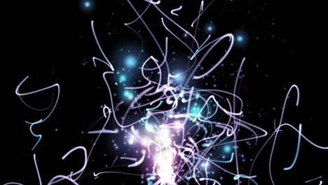 partículas digitales abstractas ondas y líneas movimiento de flujo