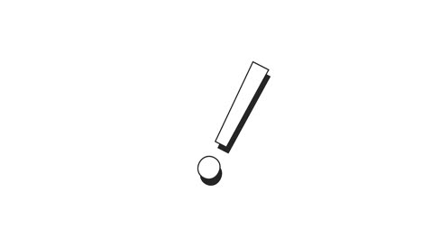 loopable drawn animated cartoon exclamation mark sign on white screen. animation in 4k