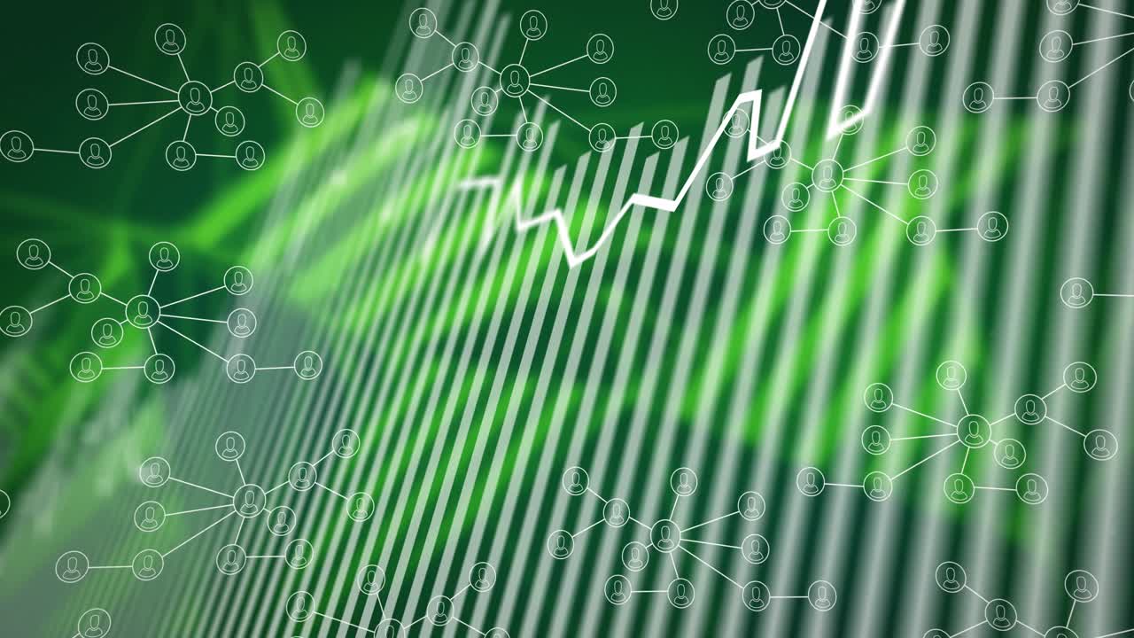 animación de iconos de medios sobre el procesamiento de datos