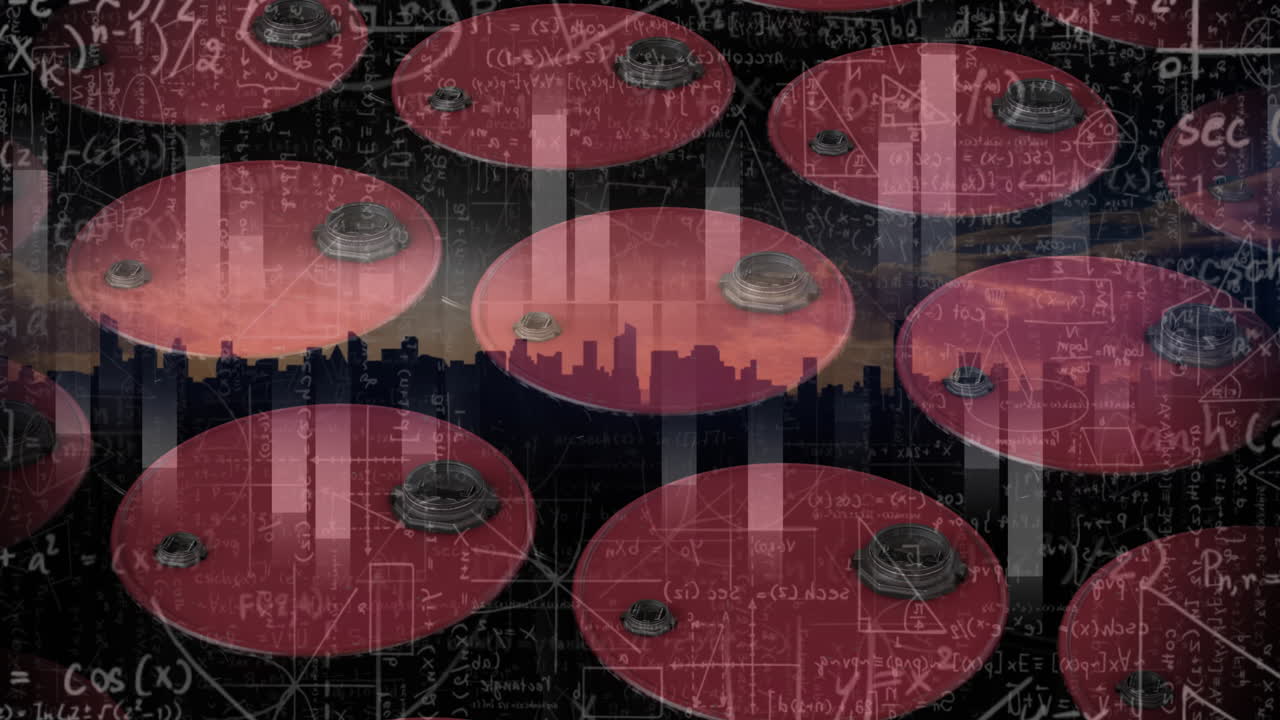 검은 바탕에  ⁇ 은 배럴의 휘발유 위에서 통계의 애니메이션, 금융 데이터 처리