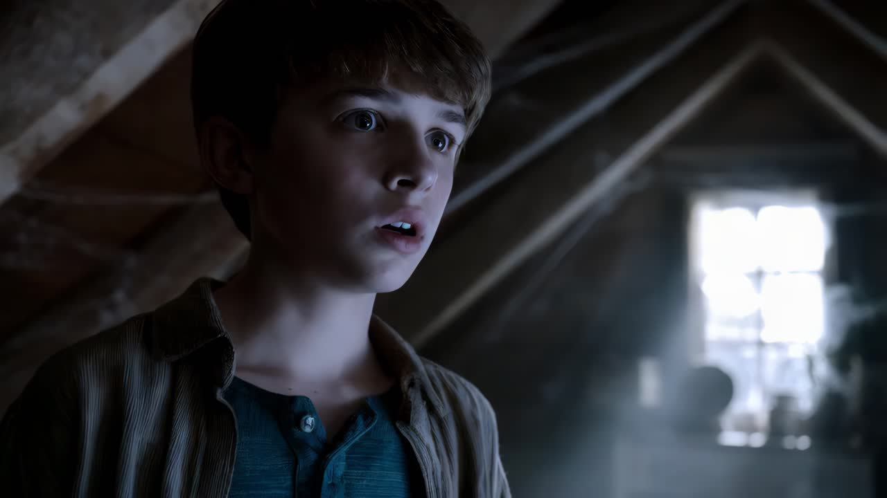 다락방에 있는 소년