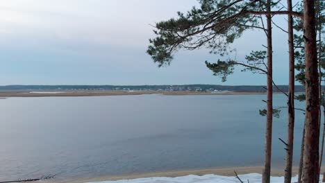 baltic landscape in lielupe white dunes in jūrmala, latvia - aerial