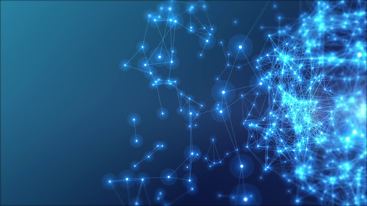 malla de nodos y líneas giratorias