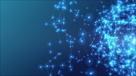 mesh of nodes and lines rotating