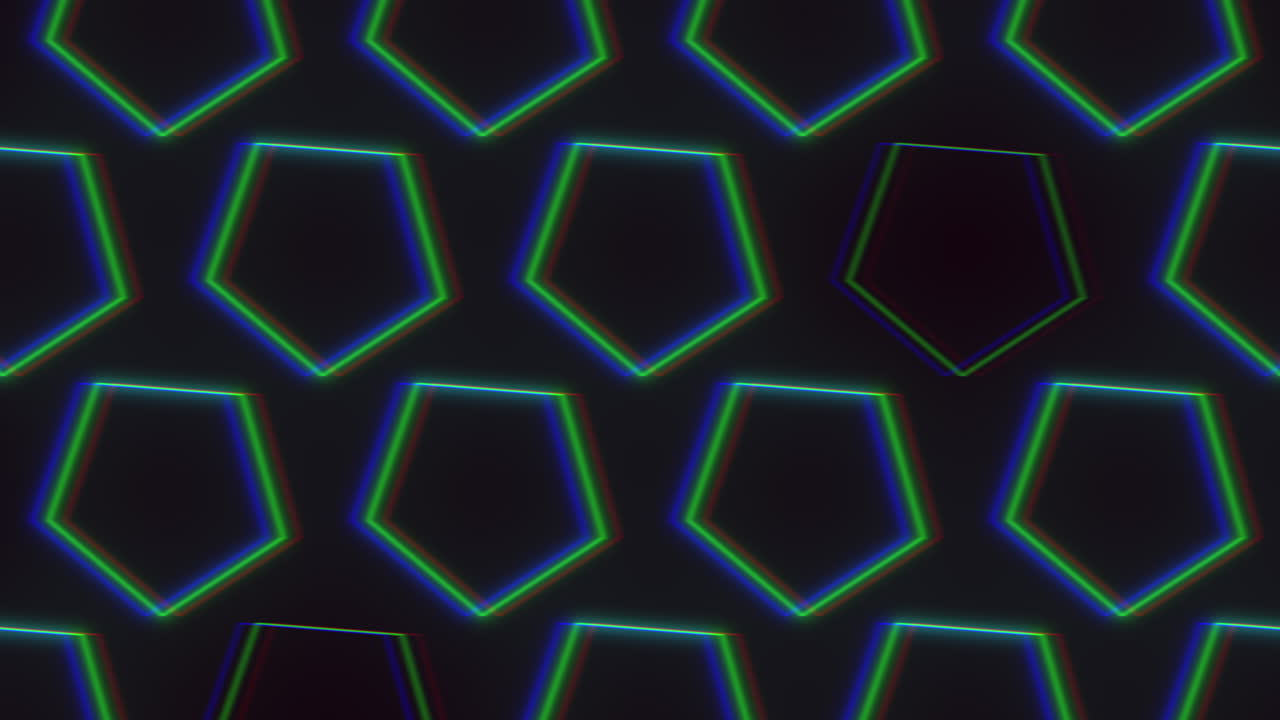 Vibrant zigzag futuristic neon hexagons pattern