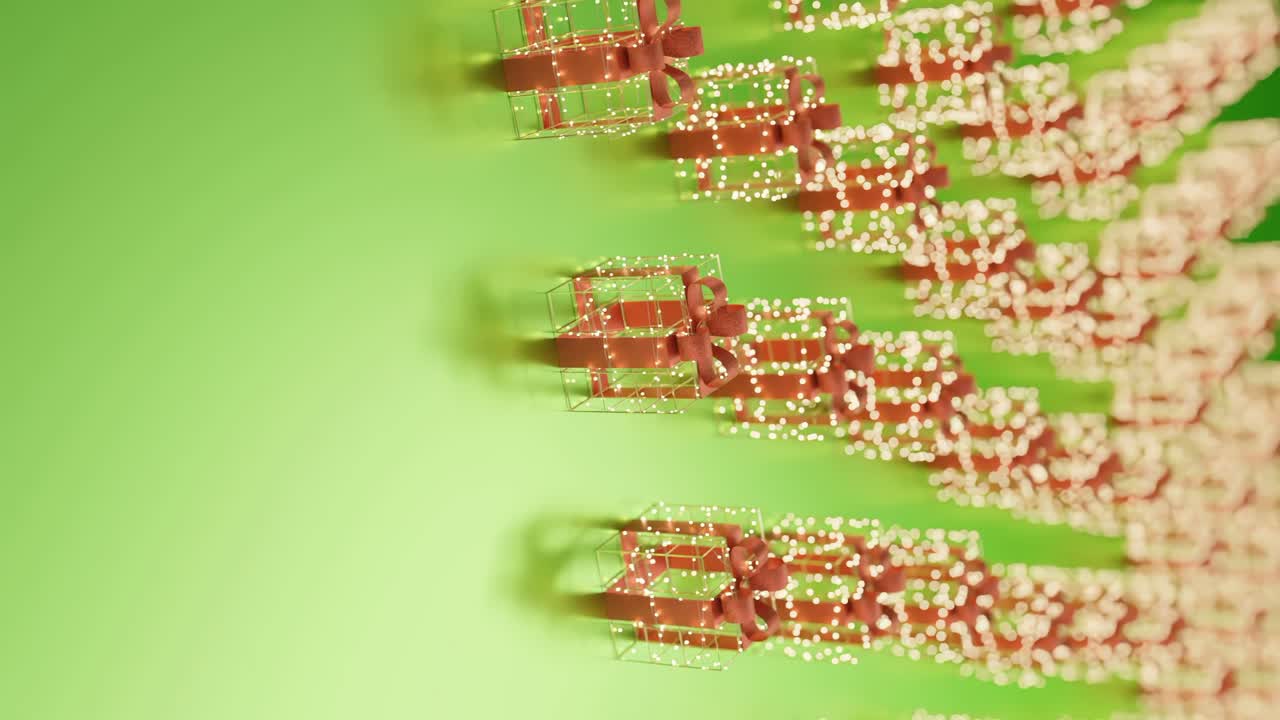 녹색 배경 배경 수직에 낮은 선물 상자