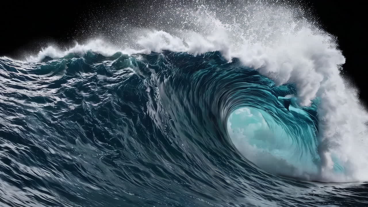 강력한 바다 파도