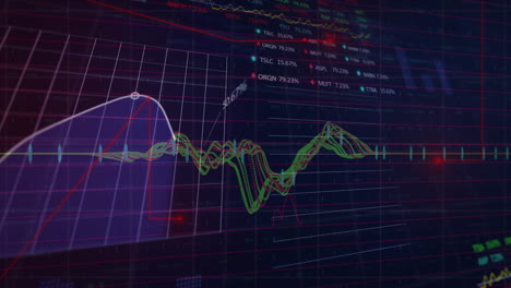 Animación-Del-Procesamiento-De-Datos-Digitales-Sobre-Cuadrícula-Sobre-Fondo-Negro