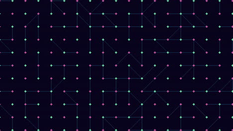 los puntos conectados forman una cuadrícula intrincada sobre un fondo negro