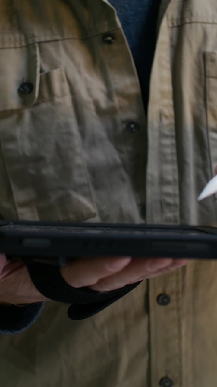 persona que trabaja en una tableta