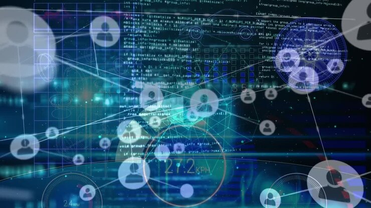 Animation of network of connections over data science processing