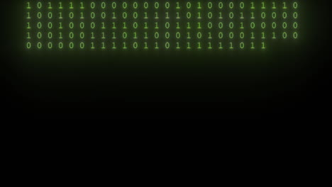 Green rows of binary output to black computer screen