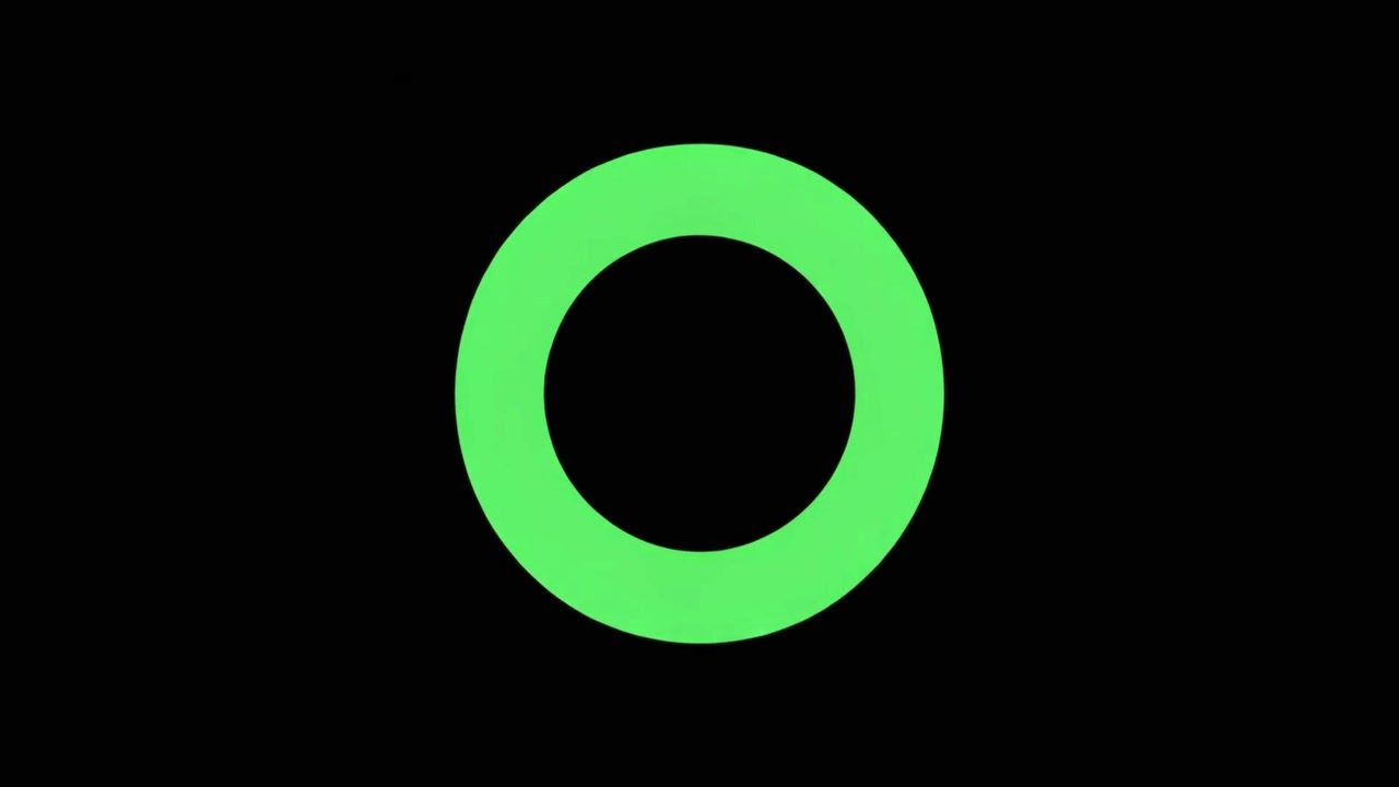 Animated Green Concentric Circles Expanding on Black Background