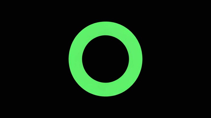 Animated Green Concentric Circles Expanding on Black Background