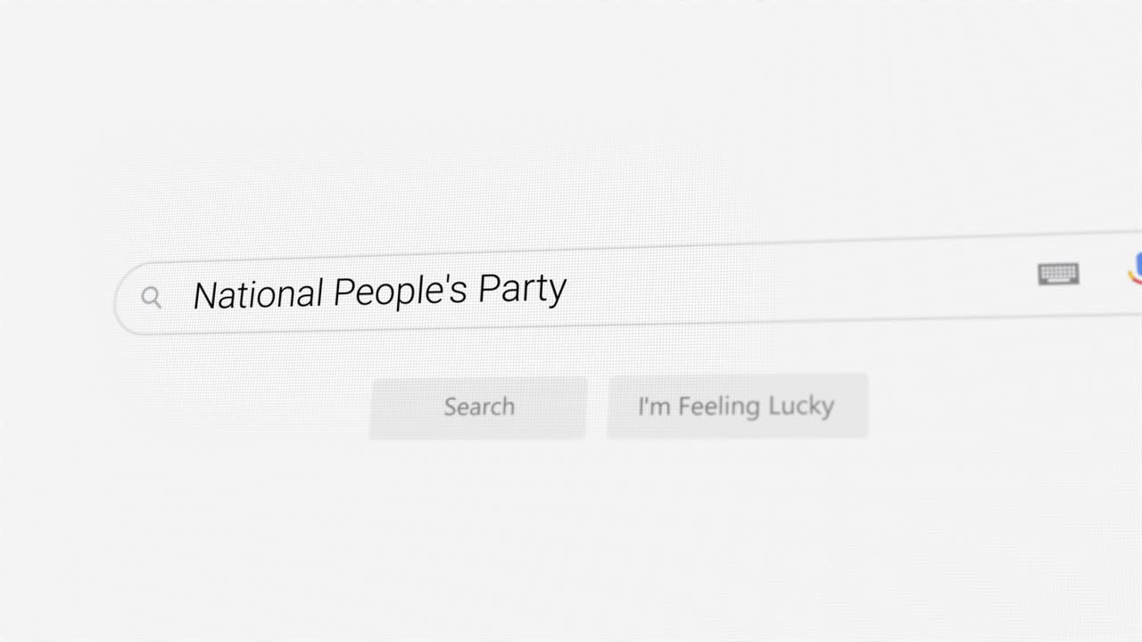 Searching for National People's Party on Internet browser