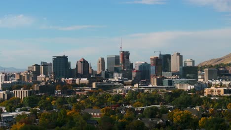 central downtown salt lake city with skyscrapers, utah