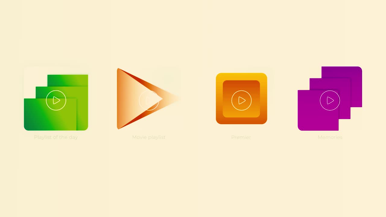 iconos de las listas de reproducción multimedia