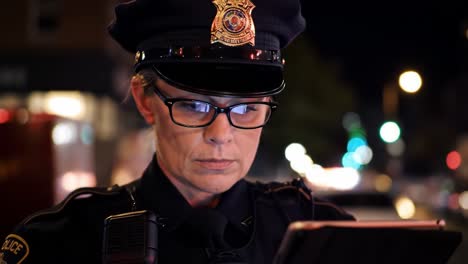 Police Officer on Night Patrol