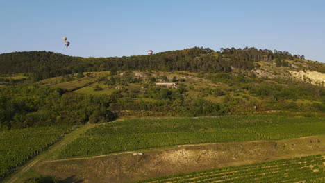 vista aérea del paisaje sobre el que se elevan los globos aerostáticos