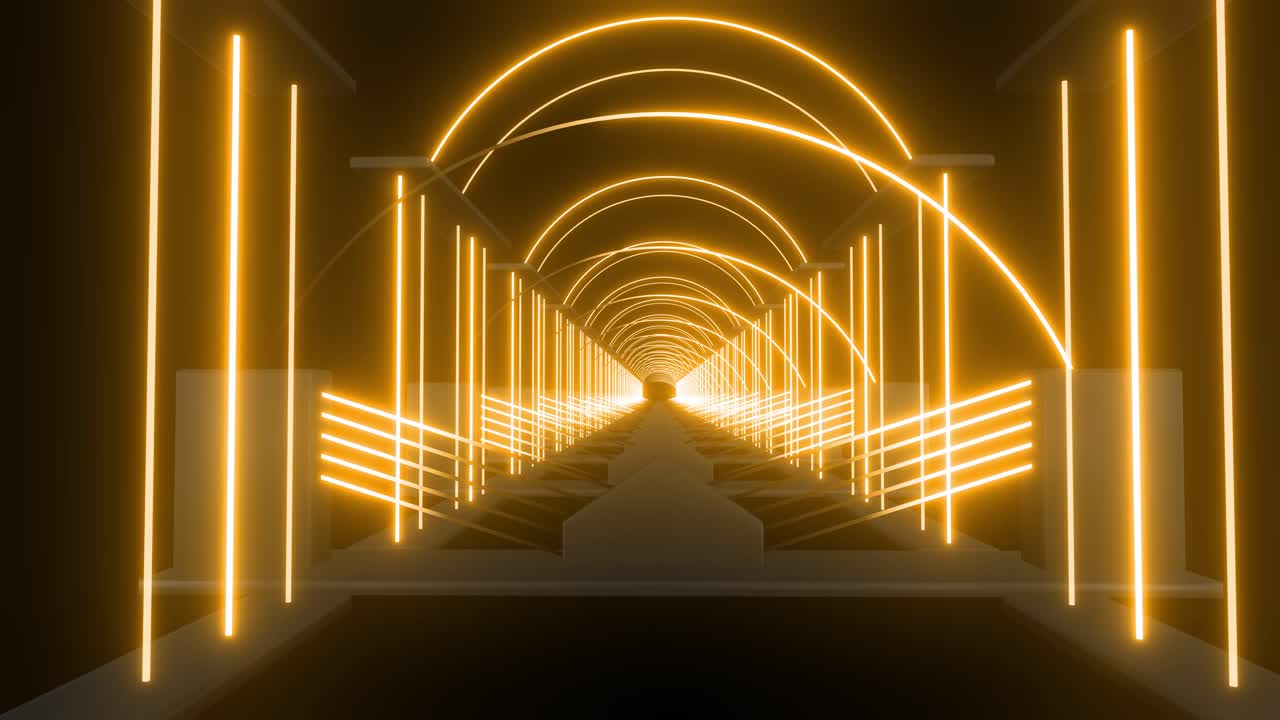 Neon Tunnel - Glowing Yellow Pathway
