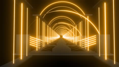 neon tunnel - glowing yellow pathway