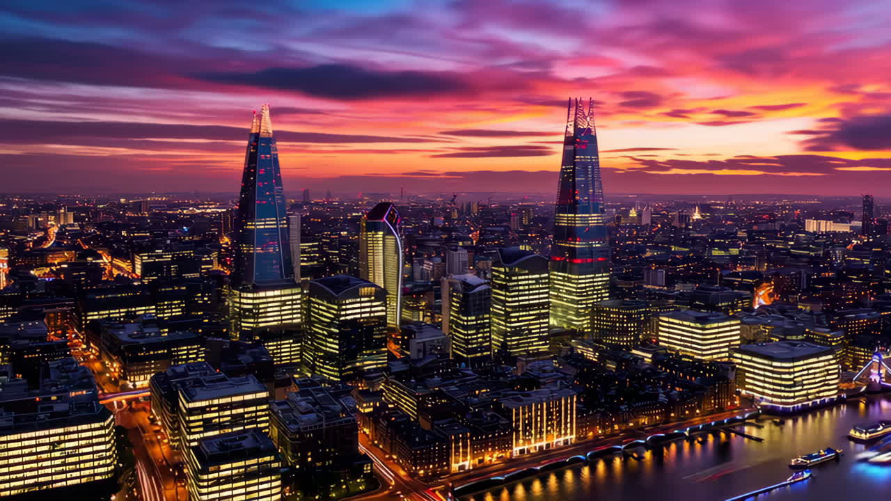 London City Skyline at Sunset/Twilight