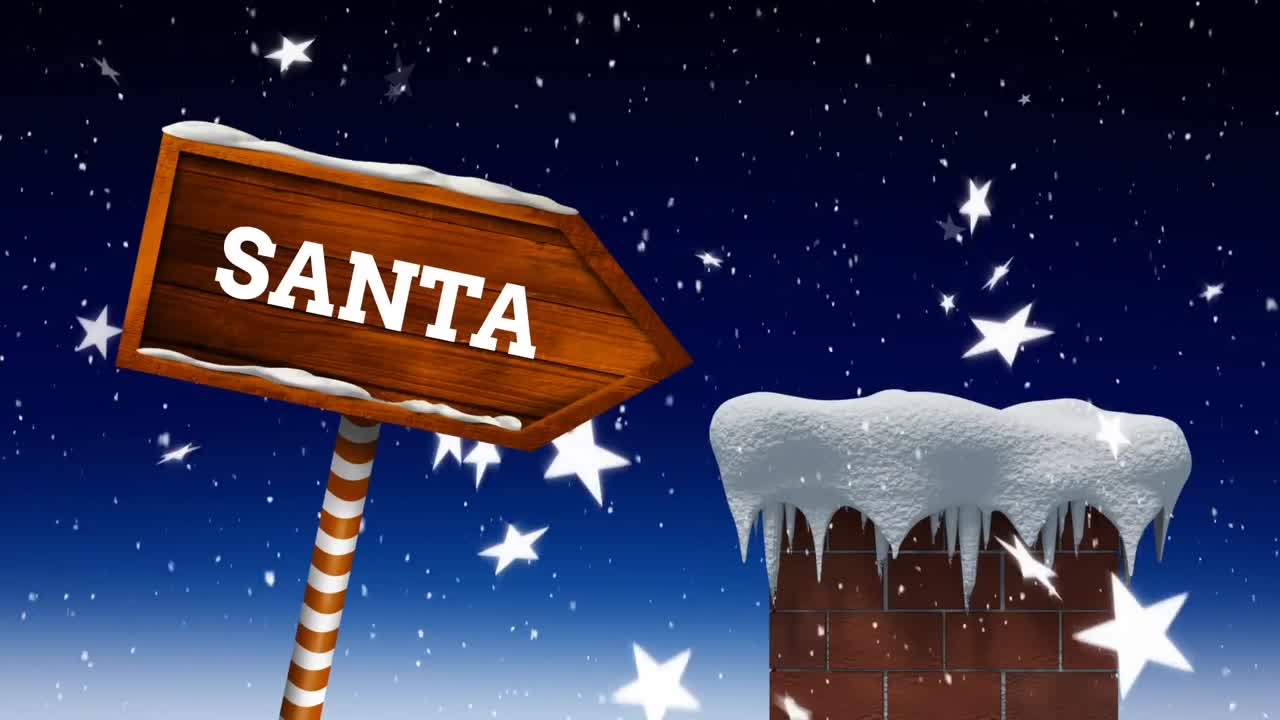 사인 보드 에 쓰여진 산타