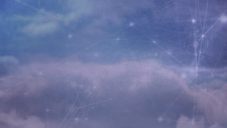animation of networks of connections over sky