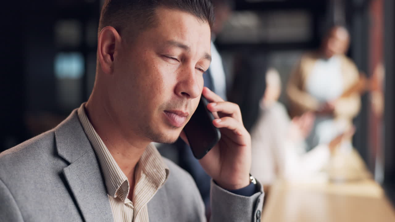 사업가, 얼굴과 토론을 위해 전화