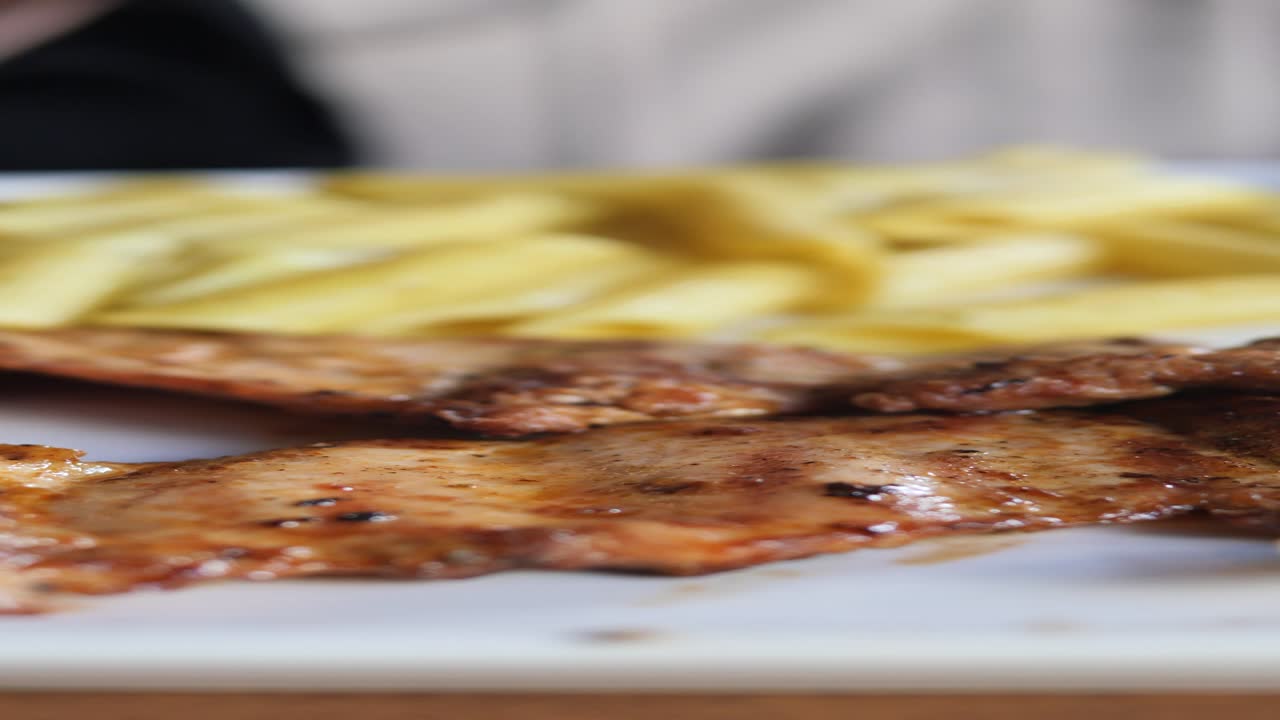 Grilled Steak with French Fries