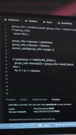 vertical video black system administrator creating a software with programming language