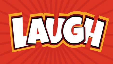 Animation-of-laugh-text-on-red-moving-background