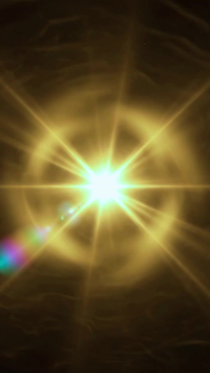 Esplosione di luce dorata astratta con effetto lens flare circolare