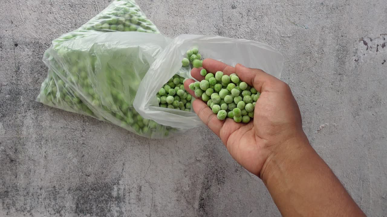 Frozen Peas in Plastic Bags