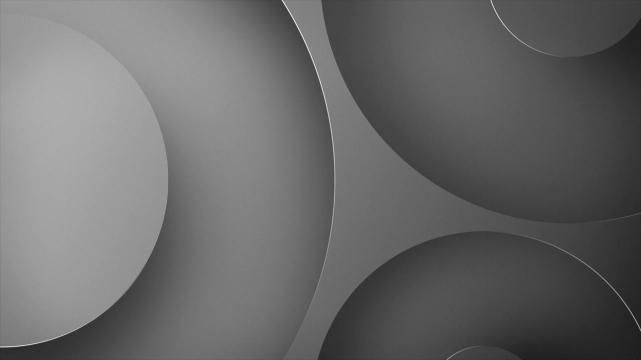 3D abstract thick bevelled edge circular looped ring lines on a dark gradient shadow background dynamic modern wallpaper with digital texture effects and graphics in vibrant colours grey white