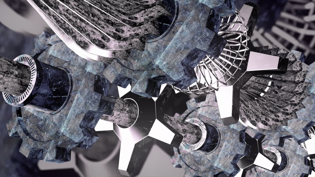 сложные взаимосвязанные шестерни