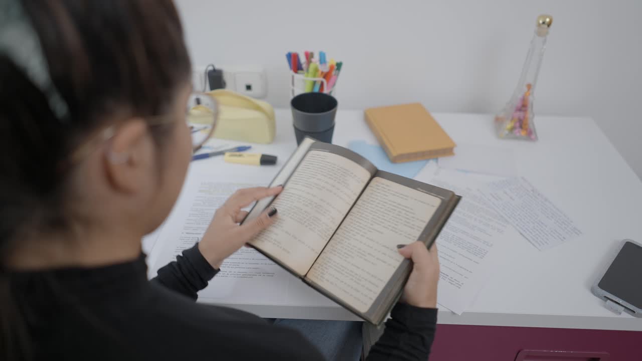 Student Studying at a Desk